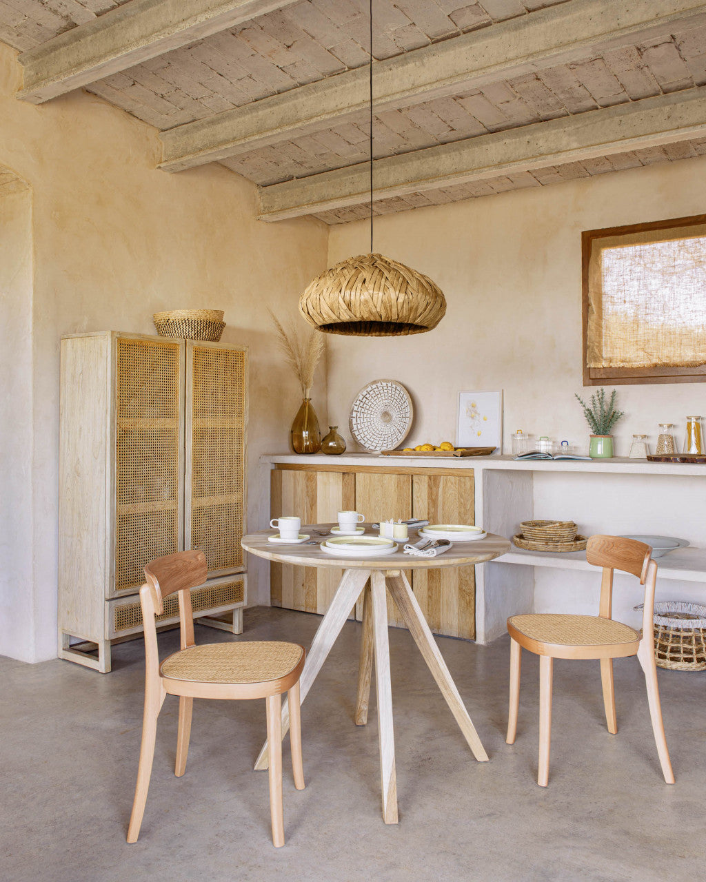 Scaun dining maro din lemn Romane Kave Home