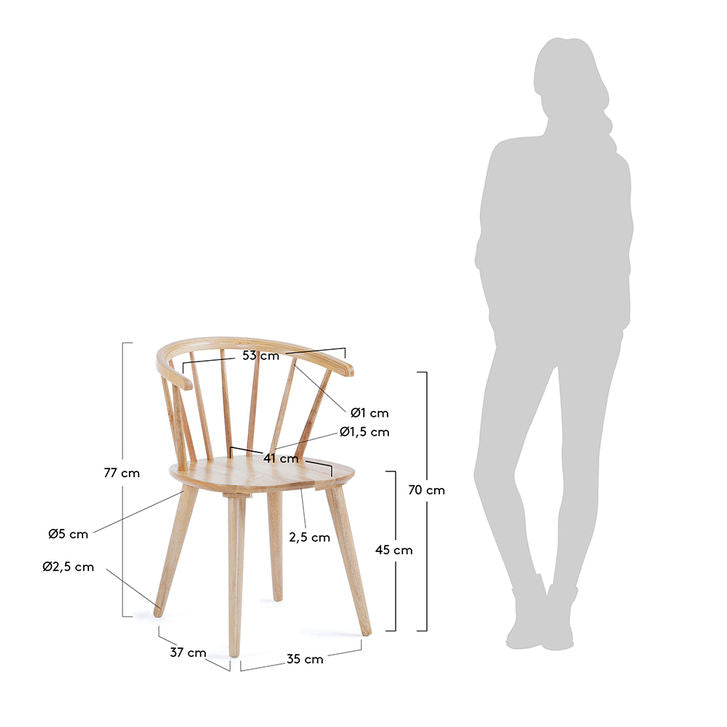 Scaun dining maro din lemn Trise Kave Home