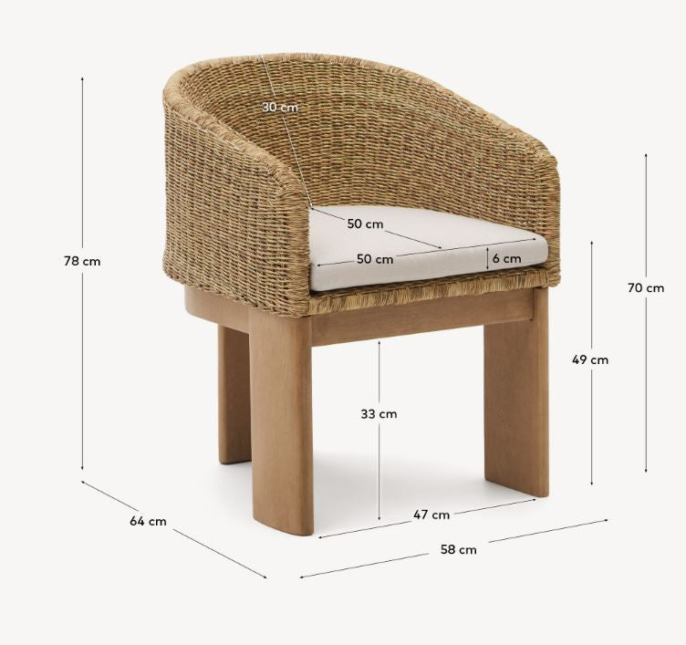 Scaun dining maro din lemn Xoriguer Kave Home