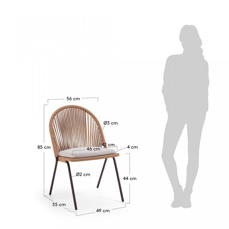 Scaun dining maro din metal Shann Kave Home