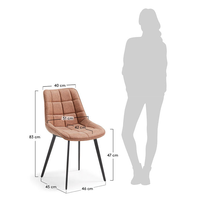 Scaun dining maro din piele ecologica Adam Kave Home