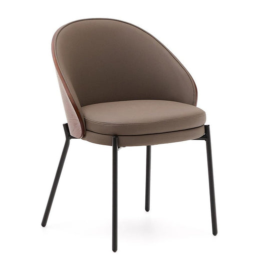 Scaun dining maro din piele ecologica Eamy Kave Home