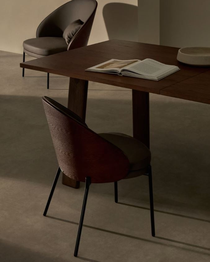 Scaun dining maro din piele ecologica Eamy Kave Home