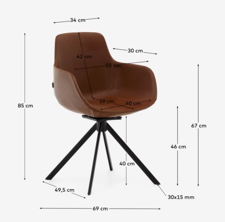 Scaun dining maro din piele ecologica Tissiana Kave Home