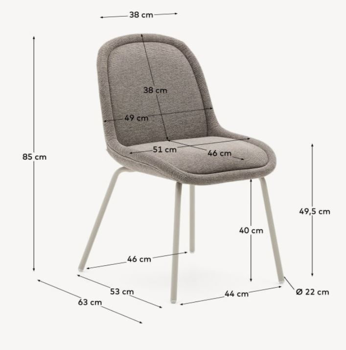 Scaun dining maro din textil Aimin Chenille Kave Home
