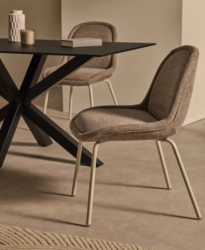 Scaun dining maro din textil Aimin Chenille Kave Home