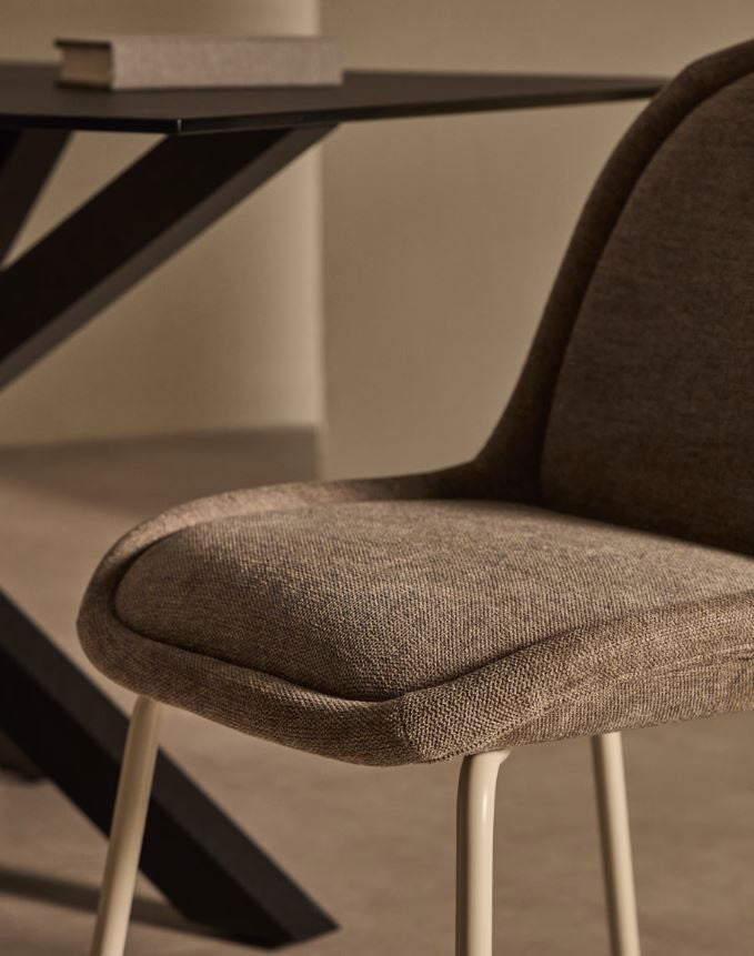 Scaun dining maro din textil Aimin Chenille Kave Home