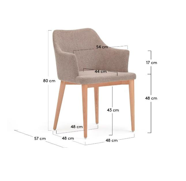 Scaun dining maro din textil Croft Kave Home