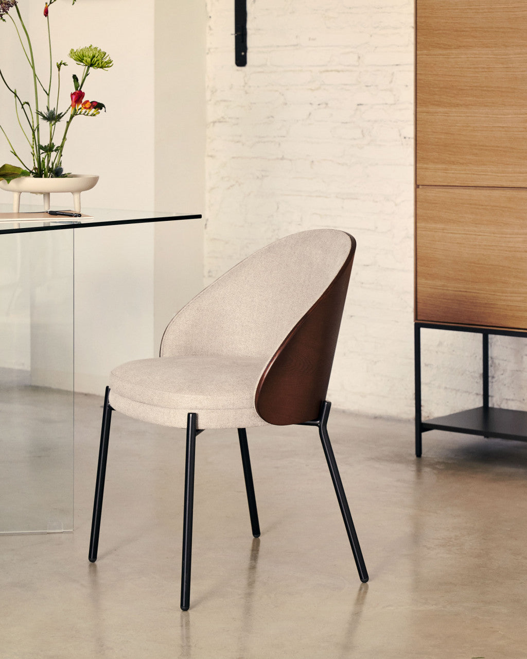 Scaun dining maro din textil Eamy Kave Home