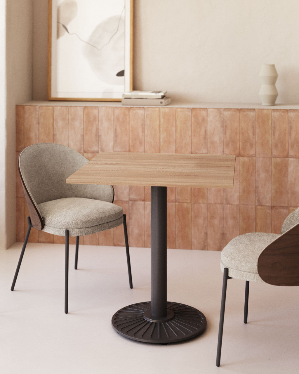 Scaun dining maro din textil Eamy Kave Home