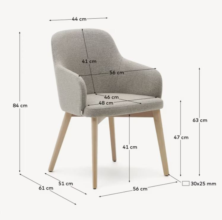 Scaun dining maro din textil Nelida Kave Home