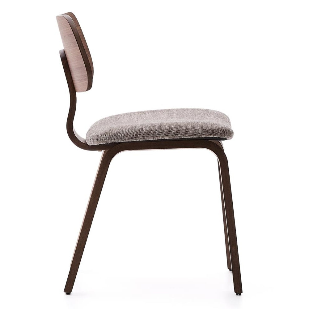 Scaun dining maro inchis/bej din lemn Gena Kave Home