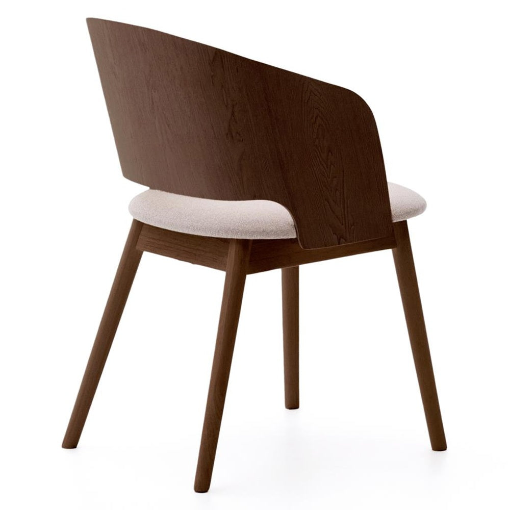 Scaun dining maro inchis/bej din lemn Senoa Kave Home