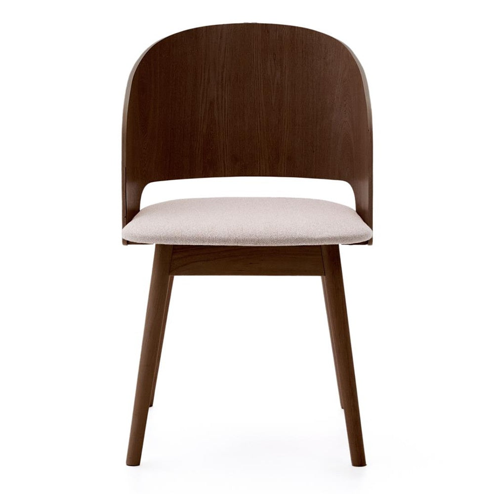 Scaun dining maro inchis/bej din lemn Senoa Kave Home
