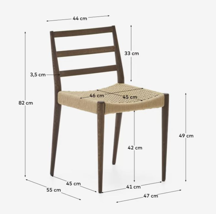Scaun dining maro inchis din lemn Analy Kave Home