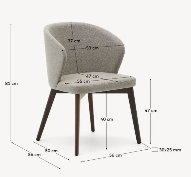 Scaun dining maro/maro inchis din textil Darice Kave Home