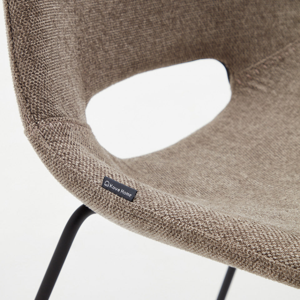 Scaun dining maro/negru din textil Zahara Kave Home