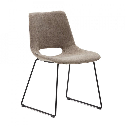 Scaun dining maro/negru din textil Zahara Kave Home