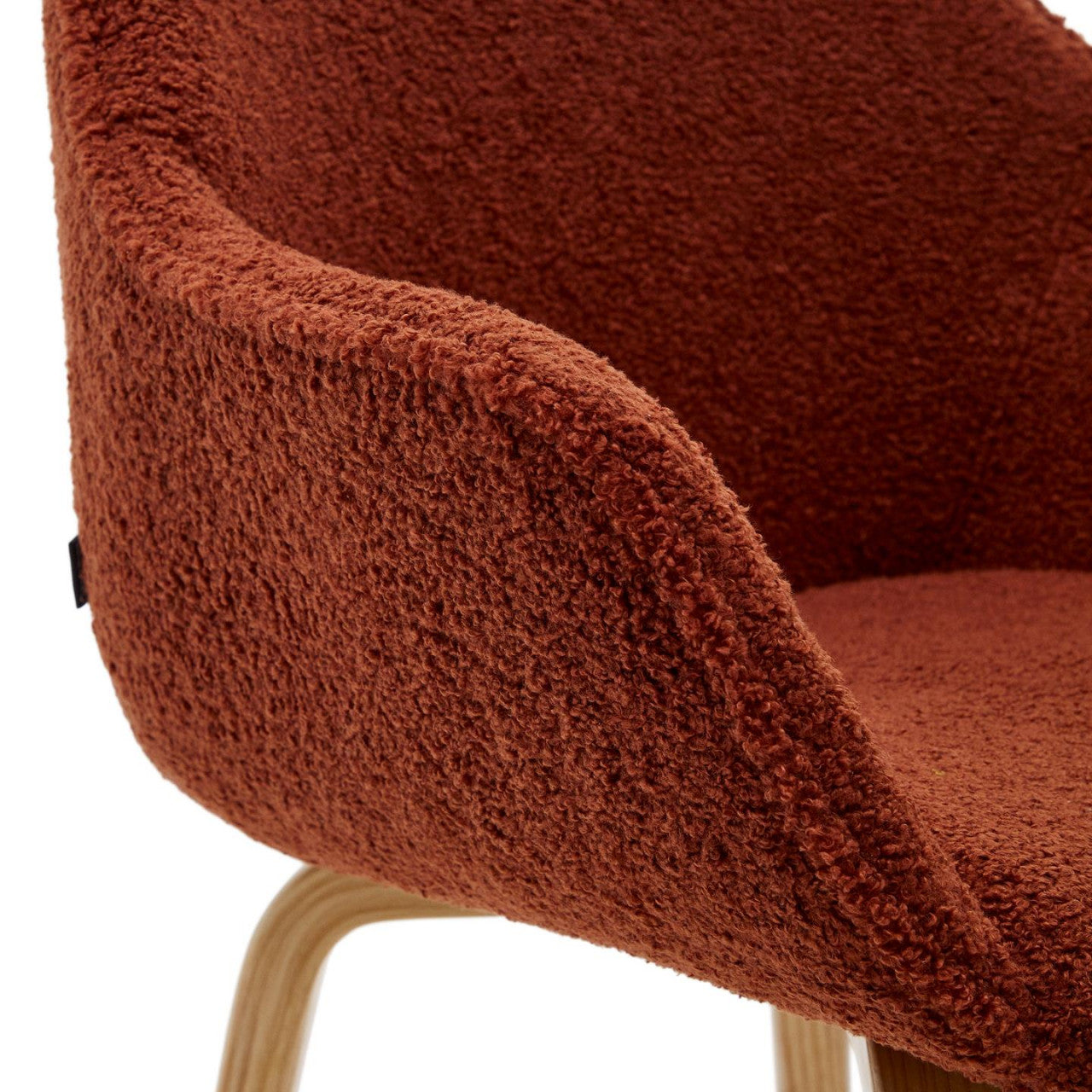 Scaun dining maro teracota din textil Aleli Shearling Kave Home