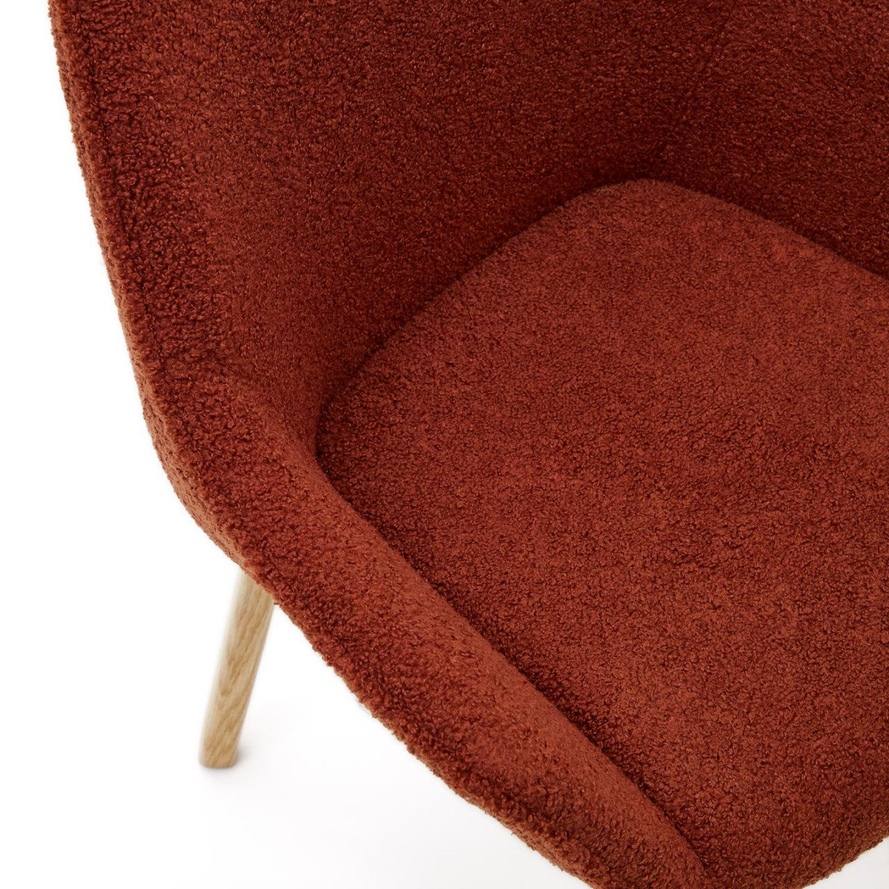 Scaun dining maro teracota din textil Aleli Shearling Kave Home