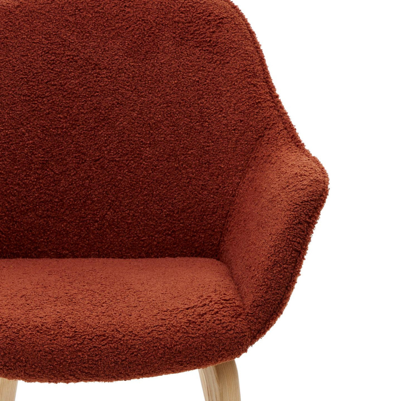 Scaun dining maro teracota din textil Aleli Shearling Kave Home