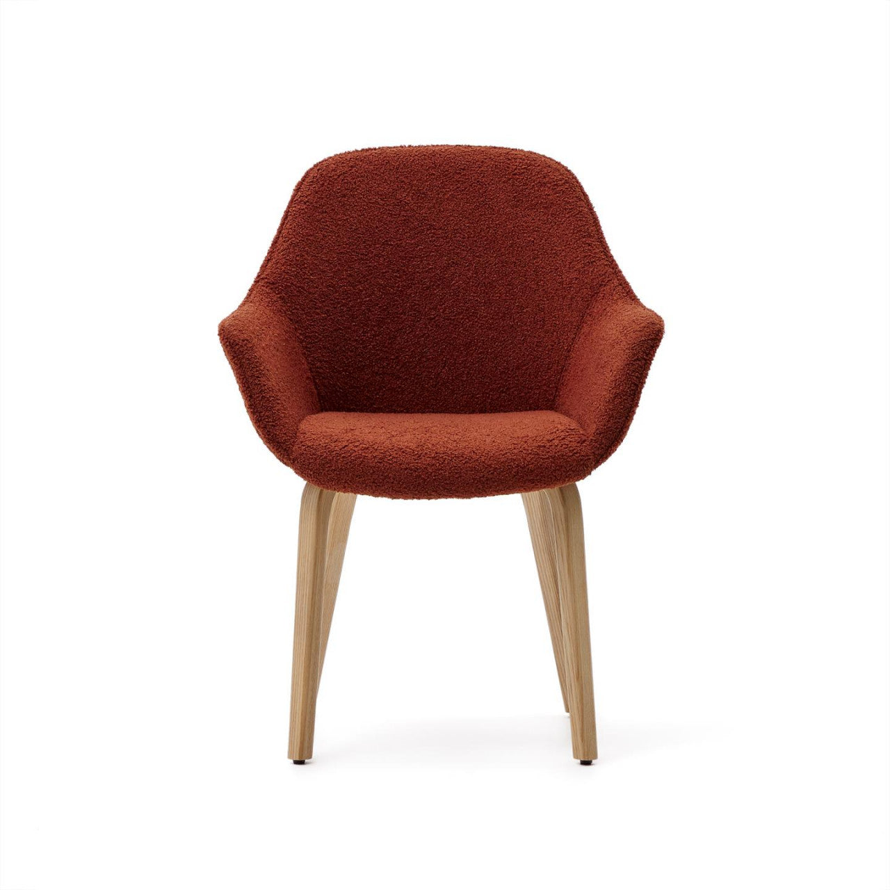 Scaun dining maro teracota din textil Aleli Shearling Kave Home