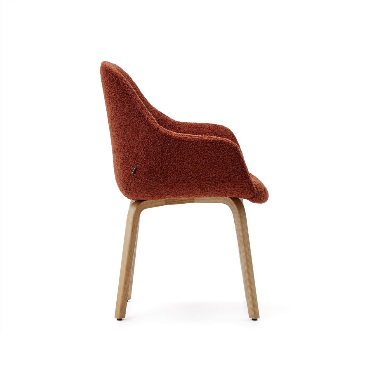 Scaun dining maro teracota din textil Aleli Shearling Kave Home
