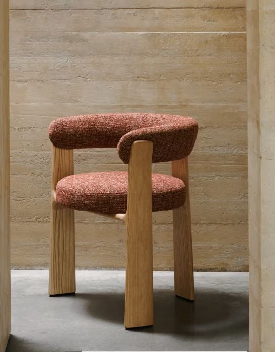 Scaun dining maro teracota din textil Granite Chenille Kave Home