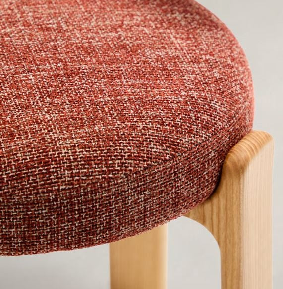 Scaun dining maro teracota din textil Granite Chenille Small Kave Home