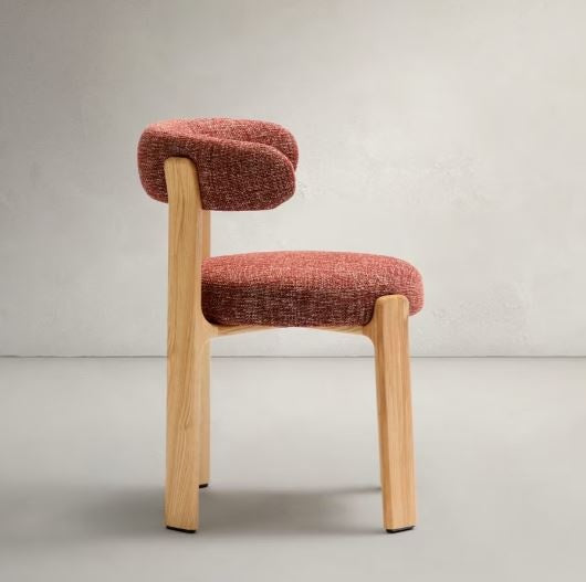 Scaun dining maro teracota din textil Granite Chenille Small Kave Home