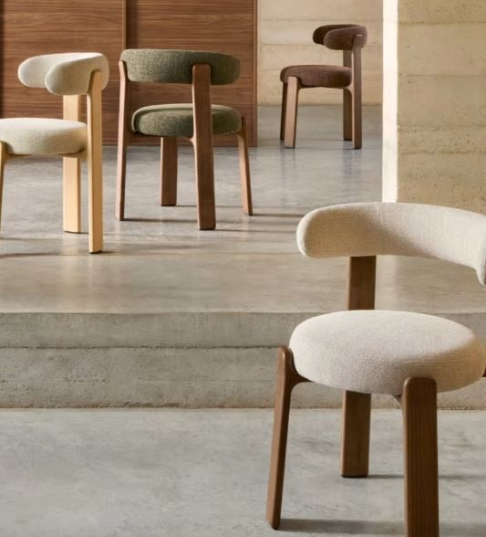 Scaun dining maro teracota din textil Granite Chenille Small Kave Home