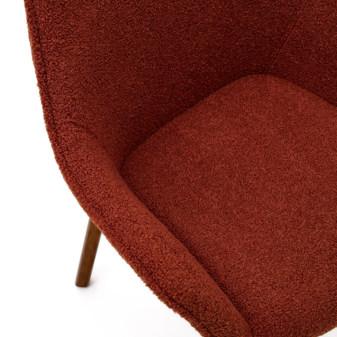 Scaun dining maro teracota/maro inchis din textil Aleli Shearling Kave Home