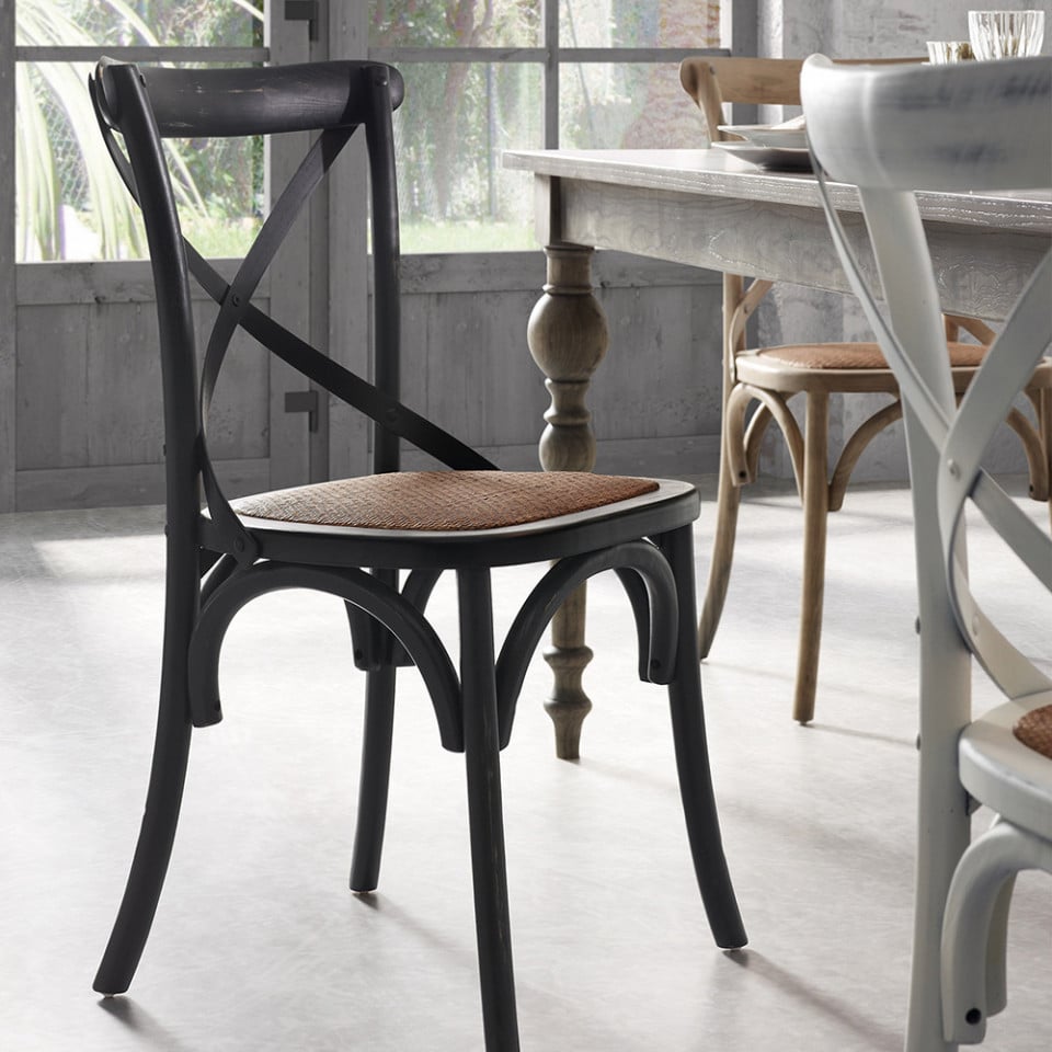 Scaun dining negru din lemn Alsie Kave Home
