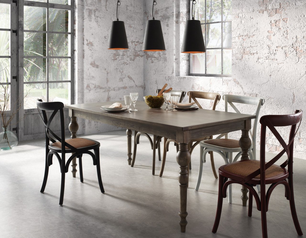 Scaun dining negru din lemn Alsie Kave Home