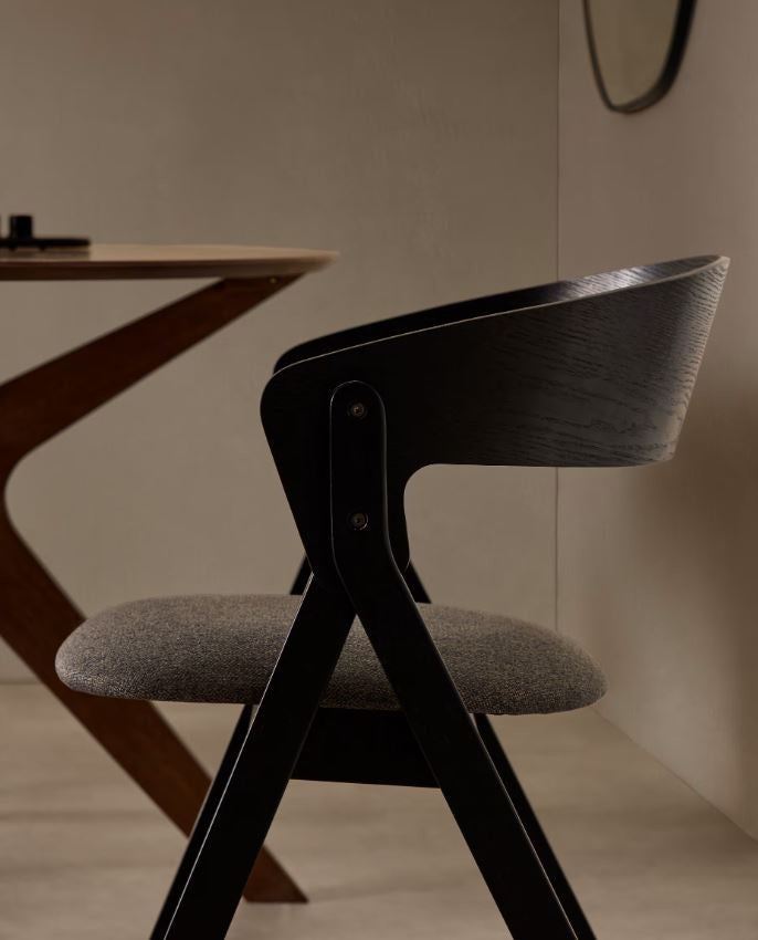 Scaun dining negru din lemn Godia Kave Home
