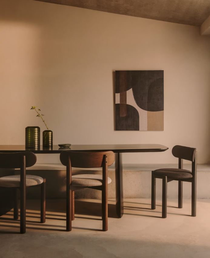 Scaun dining negru din lemn Nebai Kave Home