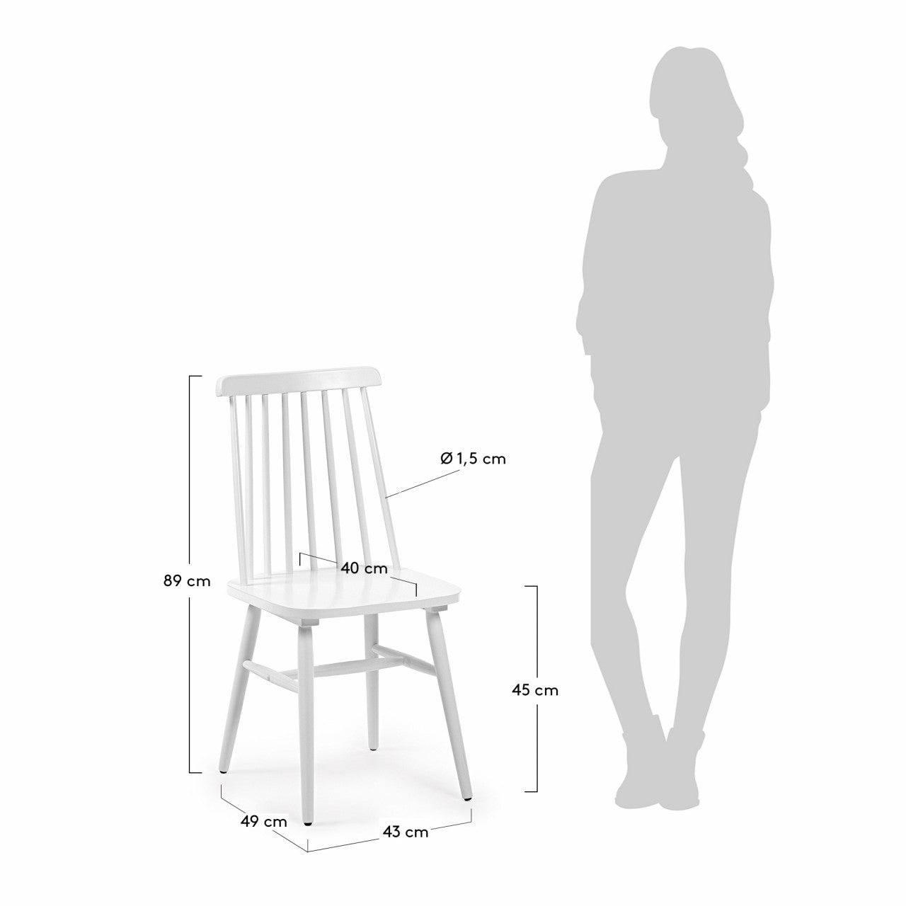 Scaun dining negru din lemn Tressia Style Kave Home