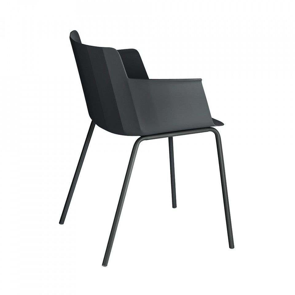 Scaun dining negru din metal Hannia Arms Kave Home
