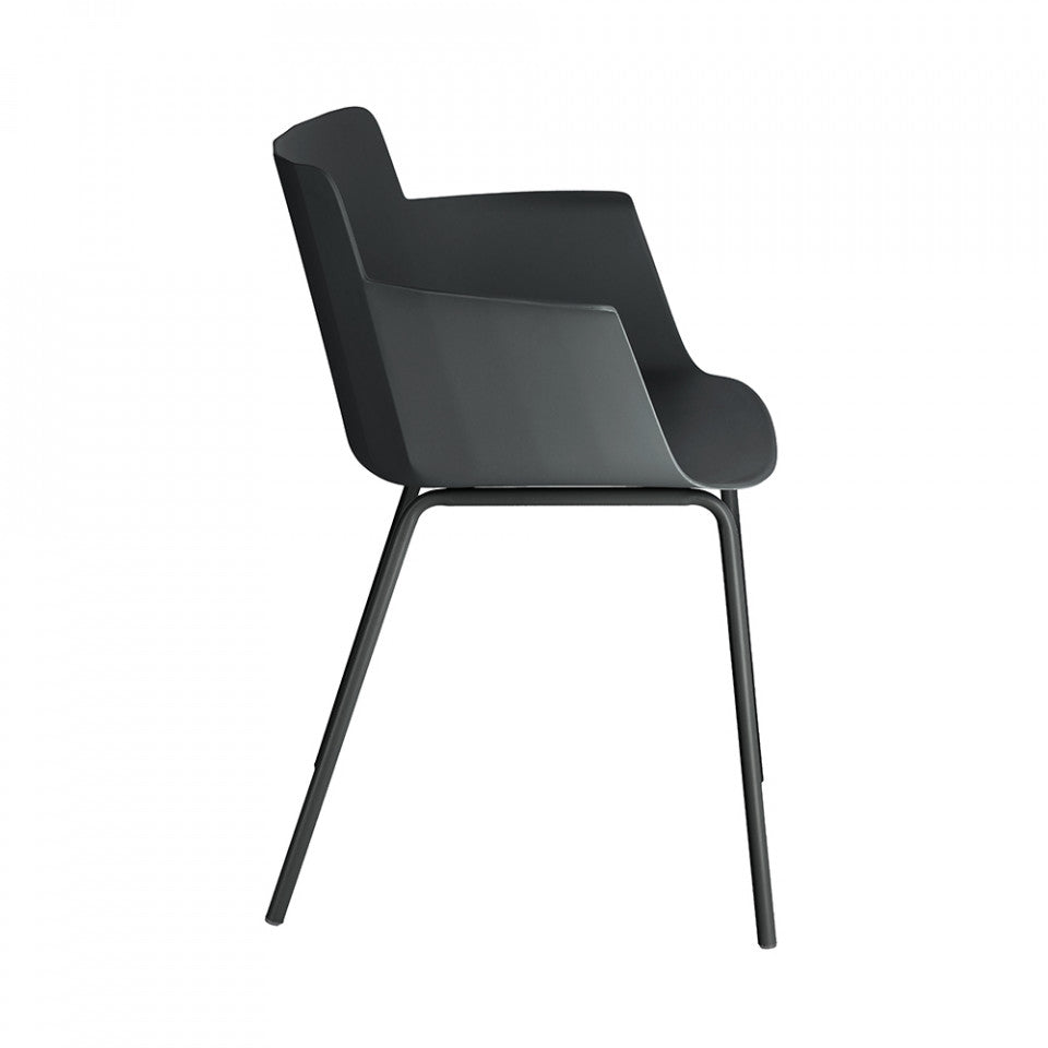 Scaun dining negru din metal Hannia Arms Kave Home