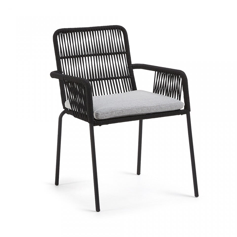 Scaun dining negru din metal Samanta Kave Home