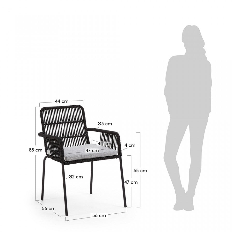 Scaun dining negru din metal Samanta Kave Home