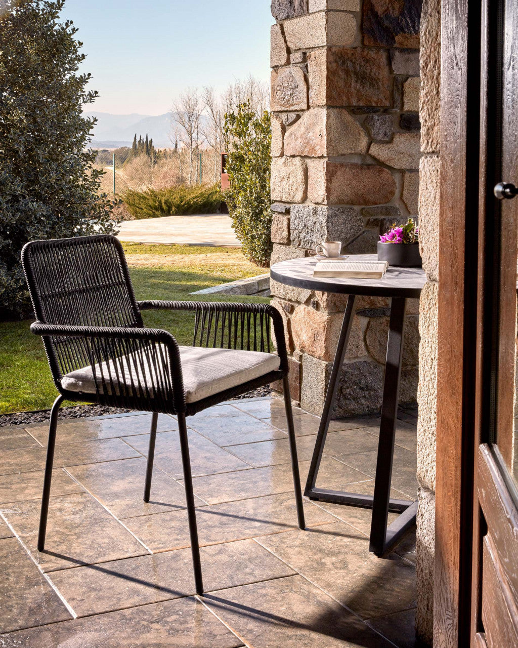 Scaun dining negru din metal Samanta Kave Home