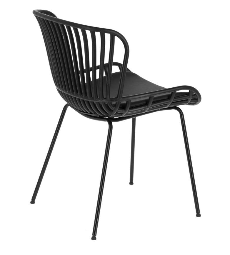 Scaun dining negru din metal Surpik Kave Home