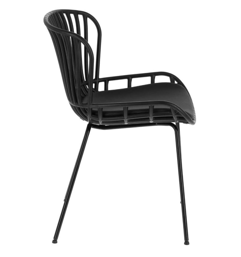 Scaun dining negru din metal Surpik Kave Home