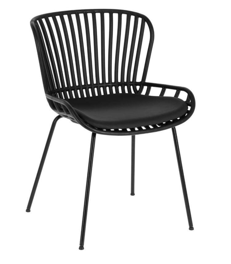 Scaun dining negru din metal Surpik Kave Home