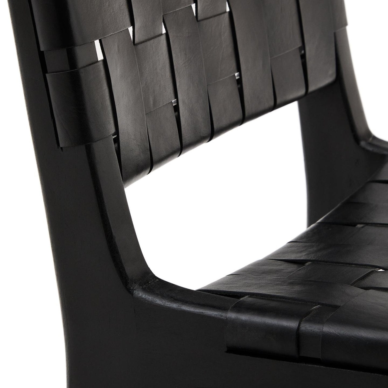 Scaun dining negru din piele Calixta Kave Home