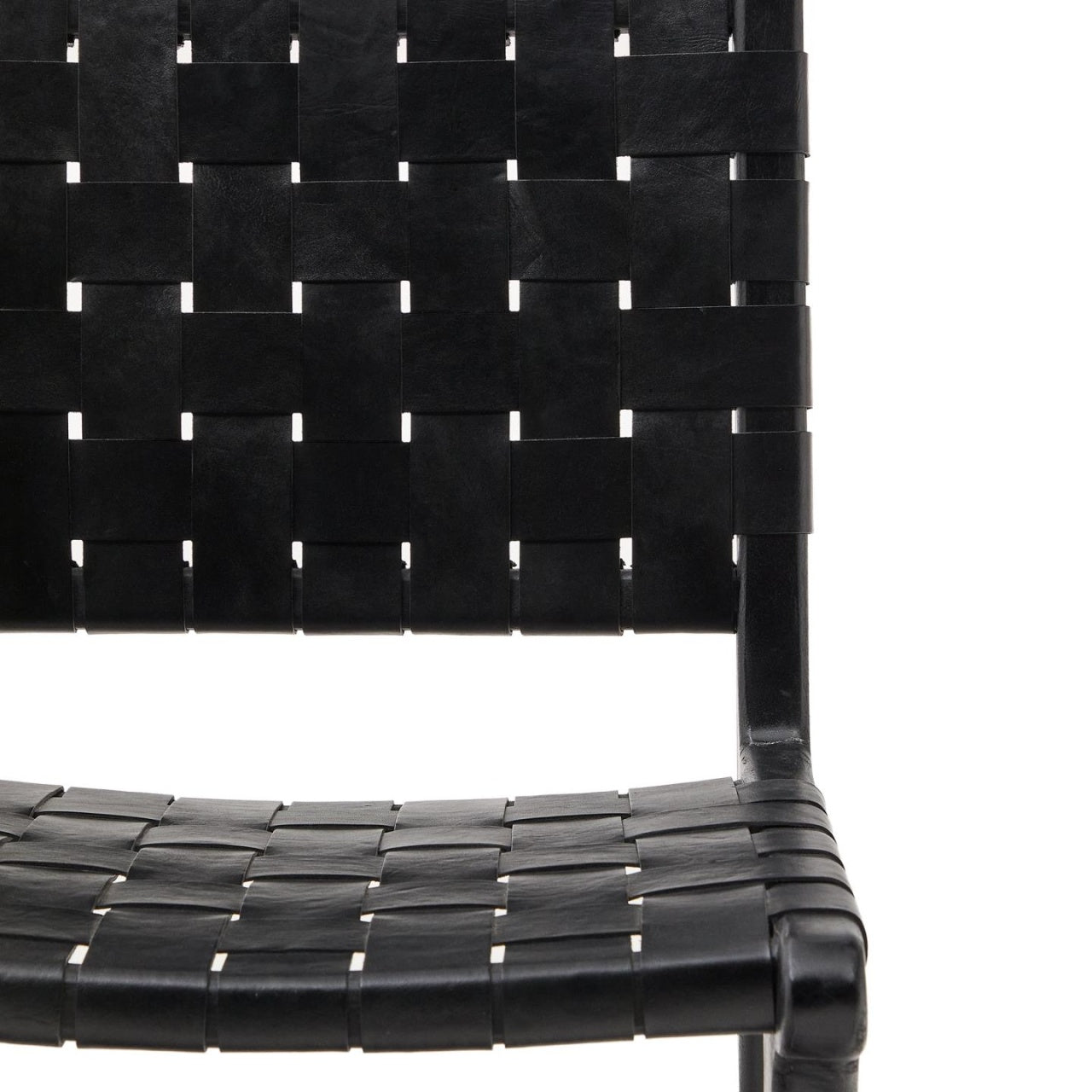 Scaun dining negru din piele Calixta Kave Home