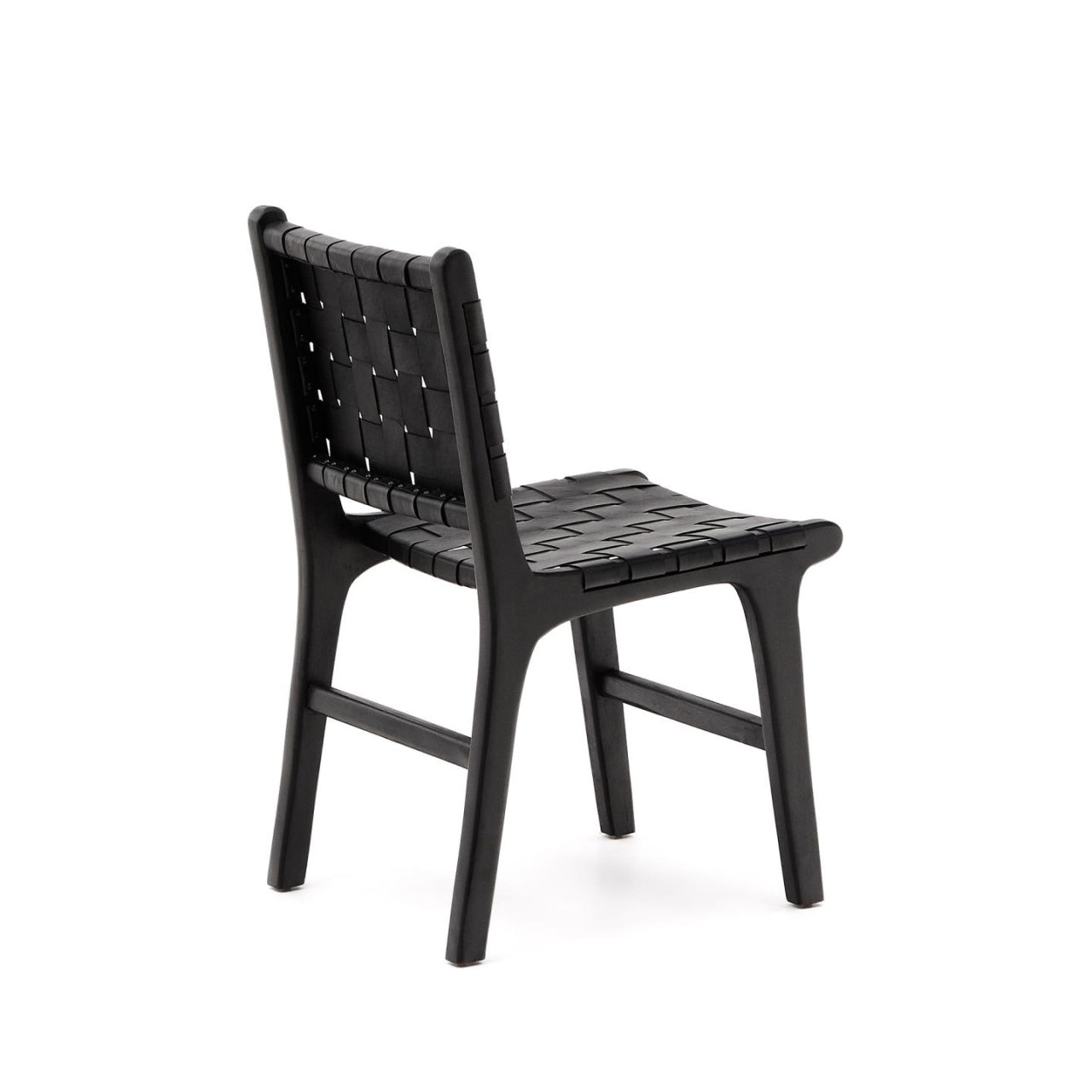 Scaun dining negru din piele Calixta Kave Home