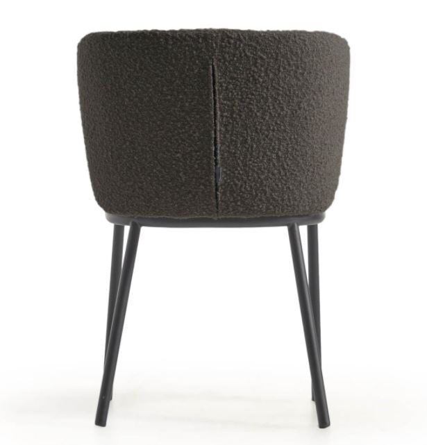 Scaun dining negru din textil Ciselia Kave Home
