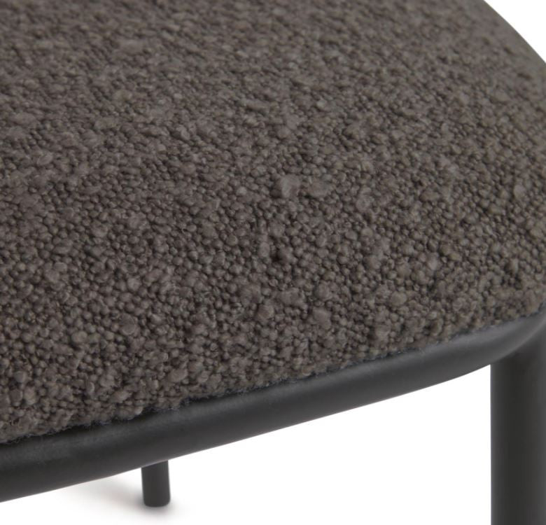 Scaun dining negru din textil Ciselia Kave Home